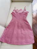 red A-line spaghetti strap short prom dress, rose red homecoming dress HZ1024