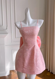 Sweet Spaghetti Strap A-Line Short Prom Dress HZ1024