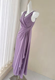 Irregular patchwork pleated flowing dress HZ1024