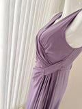Irregular patchwork pleated flowing dress HZ1024