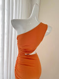 sleeveless dress with ruffled slits HZ1024