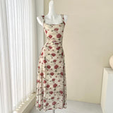 red floral sling tea dress HZ1024