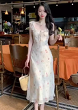 French sleeveless Sweet Floral Dress HZ1024