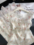 French sleeveless Sweet Floral Dress HZ1024