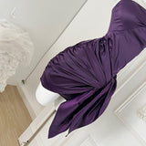 Floral Halter Neck Satin Tube Dress HZ1024