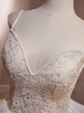 A-line v-neck mesh lace beaded short prom dress, Off-white birthday dress HZ1024