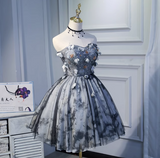 A-line sweetheart neck tulle short prom dress, black homecoming dress birthday dress HZ1024