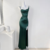 style breast pad high slit suspender dress party dress HZ1024