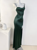 style breast pad high slit suspender dress party dress HZ1024