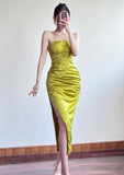 satin hip-hugging birthday dress HZ1024