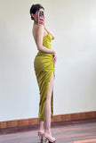 satin hip-hugging birthday dress HZ1024