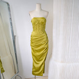 satin hip-hugging birthday dress HZ1024