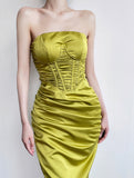satin hip-hugging birthday dress HZ1024