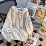 Korean style loose hooded new autumn and winter hot-selling thickened knitted women's sweater HZ1024