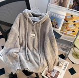 Korean style loose hooded new autumn and winter hot-selling thickened knitted women's sweater HZ1024