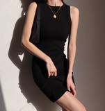 Color Slim Fit Suspender Sleeveless Dress HZ1024