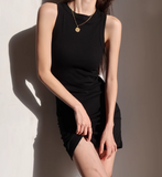 Color Slim Fit Suspender Sleeveless Dress HZ1024