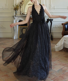 fine shimmer tulle dress French halterneck backless dress HZ1024