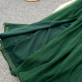 dark green V-neck halter back long dress HZ1024