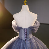 strapless tulle sequin long prom dress, evening dress HZ1024