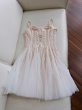 suspender dress tulle sequin party birthday dress HZ1024