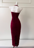 tight dress halter neck evening dress birthday dress HZ1024