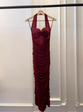 tight dress halter neck evening dress birthday dress HZ1024