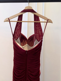 tight dress halter neck evening dress birthday dress HZ1024