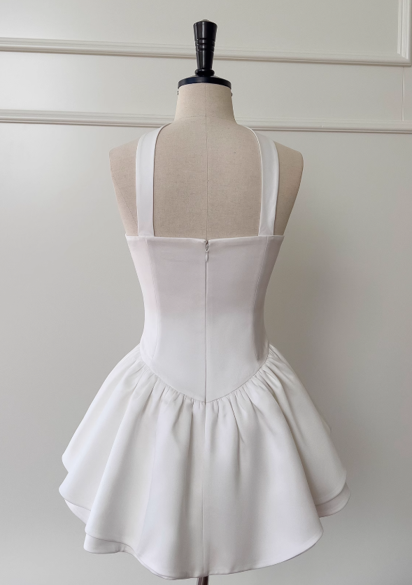 White Strapless Short Prom Dress for Party&Birthday??Elegant Evening Dress HZ1024
