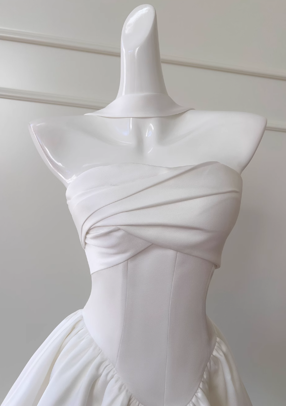 White Strapless Short Prom Dress for Party&Birthday??Elegant Evening Dress HZ1024