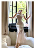 strapless mermaid dress, party dress HZ1024