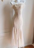 strapless mermaid dress, party dress HZ1024