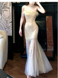 strapless mermaid dress, party dress HZ1024