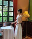 pure desire style one-shoulder niche high-end waist temperament women's dress HZ1024