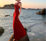 Retro V-neck Halter Dress HZ1024