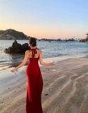 Retro V-neck Halter Dress HZ1024