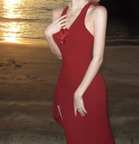 Retro V-neck Halter Dress HZ1024