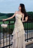 Birthday Party Dresses Under $160??White Ruffled Layered Fairytale Graduation Prom Dresses HZ1024
