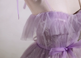 A-line sweetheart neckline tulle lace short prom dress, purple homecoming dress HZ1024