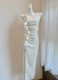 ruffled suspender dress temperament banquet dress HZ1024