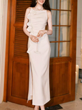 ruffled suspender dress temperament banquet dress HZ1024