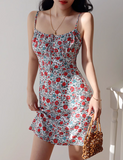 floral suspender dress holiday style dress HZ1024