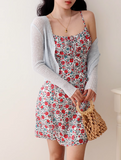 floral suspender dress holiday style dress HZ1024