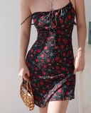 floral suspender dress holiday style dress HZ1024
