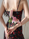 floral suspender dress holiday style dress HZ1024