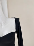 black long sleeve dress, birthday dress HZ1024