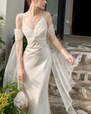 tulle satin suspender dress party mermaid dress HZ1024