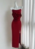 style 3D rose strapless dress banquet skirt HZ1024