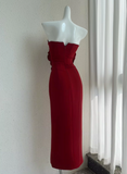 style 3D rose strapless dress banquet skirt HZ1024