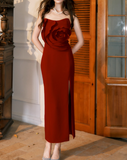 style 3D rose strapless dress banquet skirt HZ1024